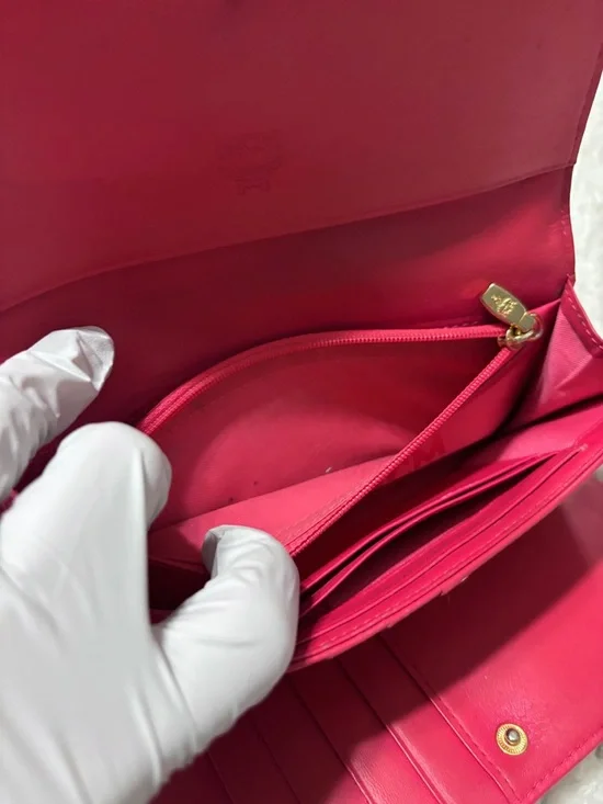MCM Hot Pink Continental Trifold Wallet - Picture 12 of 15